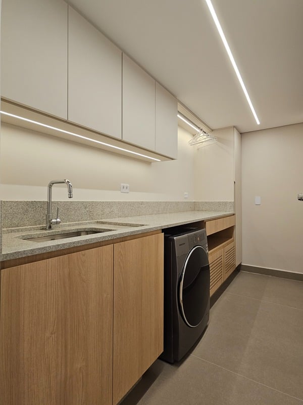 Varanda gourmet com bancada